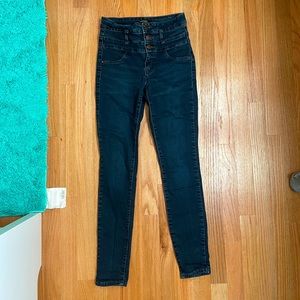 Dark wash skinny jeans